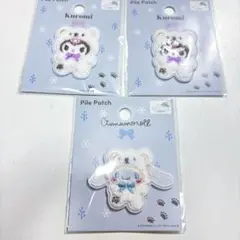 サンリオパイルワッペン シール セリア　クロミ　シナモロール　ふわふわスノー
