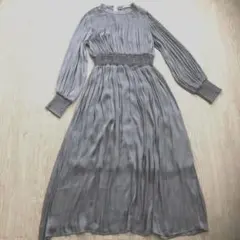 ナチュラルクチュール　グレー ロングワンピース 長袖