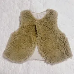 mimi pouponsリバーシブルファーベスト/ブラウン