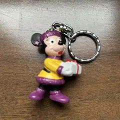 【レトロ】ディズニー　ミニー　フィギュア型キーホルダー　ヴィンテージディズニー