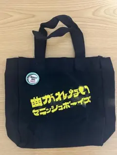 MANNISH BOYS ミニトートバッグ 曲がれない　バッジ付きのサムネイル