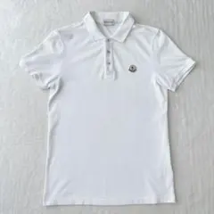 【美品】モンクレール　半袖ポロシャツ　胸元ワッペン　白　ホワイト　MONCLER