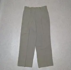 スラックス グレー ベージュ グレージュ センタープレス M相当 古着