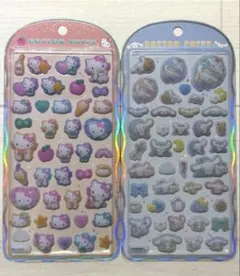 【正規品】コットンパフィ　シナモロール・ハローキティ シール 2枚セット