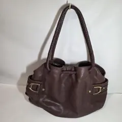COLE HAANコールハーン レザー ショルダーバッグ 編み込みハンドルのサムネイル