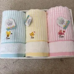 ふんわりフェイスタオル 3枚セット ワンポイント刺繍入りのサムネイル