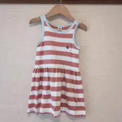 PETIT BATEAU ストライプ ノースリーブワンピース 104cm