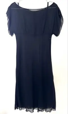 コムサイズム　半袖ひざ丈ワンピース 黒