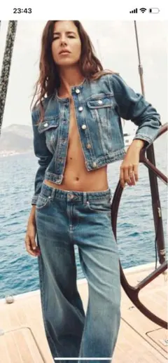 ZARA レディース　クロップドデニムジャケット