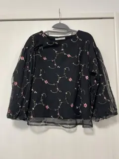 ページボーイ　 PAGE BOY 黒　花柄　ブラウス　シャツ
