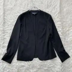 ✨極美品✨ インディヴィ 近年 Vネックノーカラージャケット 洗える UVカット