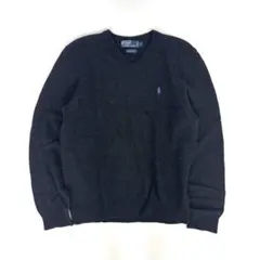 ポロ ラルフローレ Vneck knit sweater チャコールグレー L