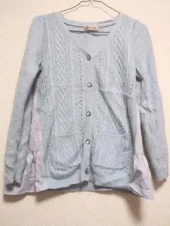 アプワイザーリッシェ　ニット　ブルー　アンゴラ混　ふんわりシルエット