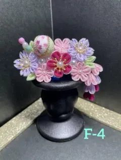 犬用髪飾りバレッタ　つまみ細工