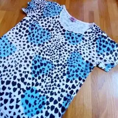 RNA　ハート　ヒョウ柄　Ｔシャツのサムネイル