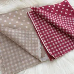 綿麻 キャンバス生地 ／2色セット／両面プリント