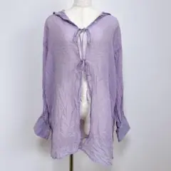 E337w closet セーラーカラー シアーブラウス パープル F リボン付のサムネイル