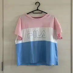 FILA 半袖Tシャツ スポーツ ピンク/ホワイト/ブルー L
