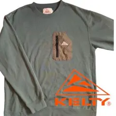 KELTY グリーン スウェット ジッパーポケット付き 古着 XL