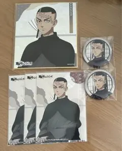 東京リベンジャーズ　鶴蝶　色紙　缶バッジ　特典ブロマイド　和服