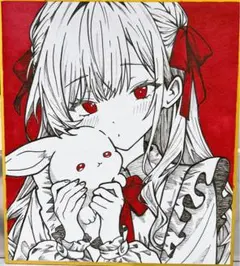 手描きイラスト アナログ 色紙 オリジナル 創作 女の子