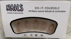 ①ネイルチップ 24/30pcs 自然なマニキュア ②ネイルチップ（ダイソー）