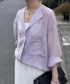 コラージュガリャルダガランテ　ヴィンテージライクラペルカラーシャツ　パープル