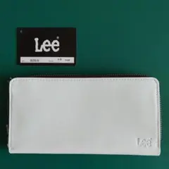 明日発送可！送料無料！Lee 長財布 レザー ホワイト ラウンドファスナー
