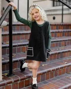 Rylee + Cru ウォッシュドブラックVネックオーバーオールドレス