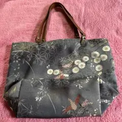 和風花柄トートバッグ ハンドメイド