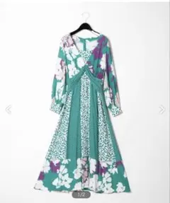GRACE CONTINENTAL 花柄ワンピース グリーン 38のサムネイル