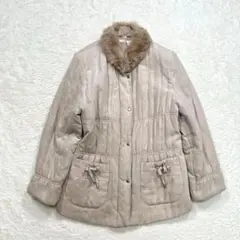 シュールスクエア コート ファー付き カジュアル シンプル 無地 冬コート