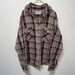 BACK NUMBER バックナンバー　チェック柄　長袖　シャツ　M