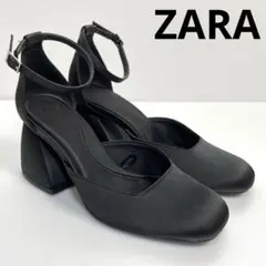 ZARA BLOCK HEEL SHOES スクエアパンプス