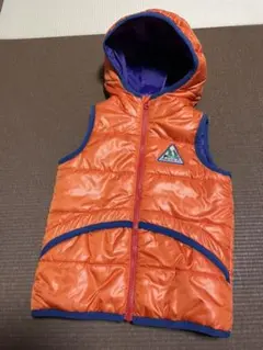 五回着　ミキハウス姉妹ピクニック　オレンジ中綿ベスト　120㎝