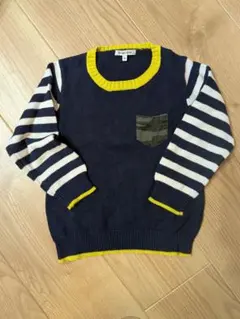 GLOBAL WORK　ネイビー 　ストライプ セーター 　M