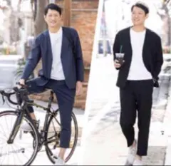 下M 濃紺　全季節　メランジ調AOKI【パジャマスーツ】ジャージ　パンツのみ