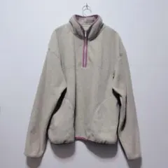 DISCUS ATHLETIC ハーフジップ フリースジャケット ベージュ M