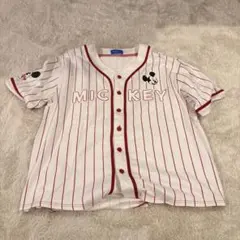 【美品】TDR限定 ミッキー ベースボールシャツ Lサイズ 28
