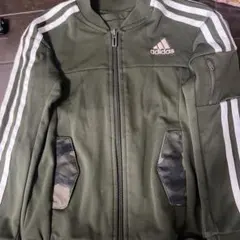 adidas ジップアップジャケット 120cm オリーブグリーン
