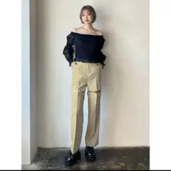 美品　EMODA エモダ　カットアウトストレートパンツ　ベージュ　S