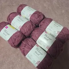 MT25 赤 毛糸 約45g ダイソー メランジトリコレッド 6玉