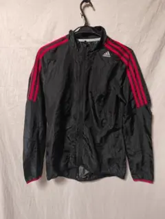 adidas ナイロンジャケット シャカシャカ 黒 レディース L