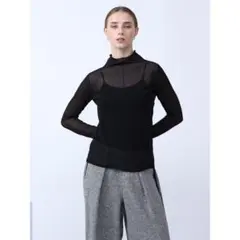 新品】チャコットノーソーイングニット ローズモチーフ タートルネック
