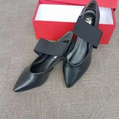新品未使用 LENA ブラック 内側サイドオープンパンプスL