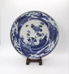 花】古伊万里花唐草紋皿 元禄 渦福 カケ 入約 8cm 径約 32cm | Mercari