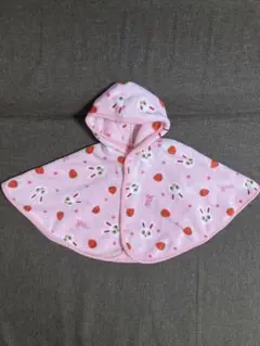 ミキハウス　ベビー　フリース　ポンチョ　フリーサイズ(70〜90)