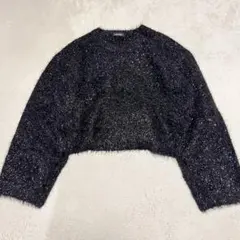 ✨美品　JEANASISジーナシス　シャギーニット ラメ入り モヘア風 ゆるダボ