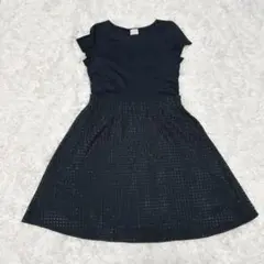 Liala×PG/半袖ワンピース/S/ギンガムチェック 透け感 ウエストゴム