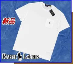 【新品】POLOラルフローレンクルーネック半袖Tシャツカットソー白M/US:S